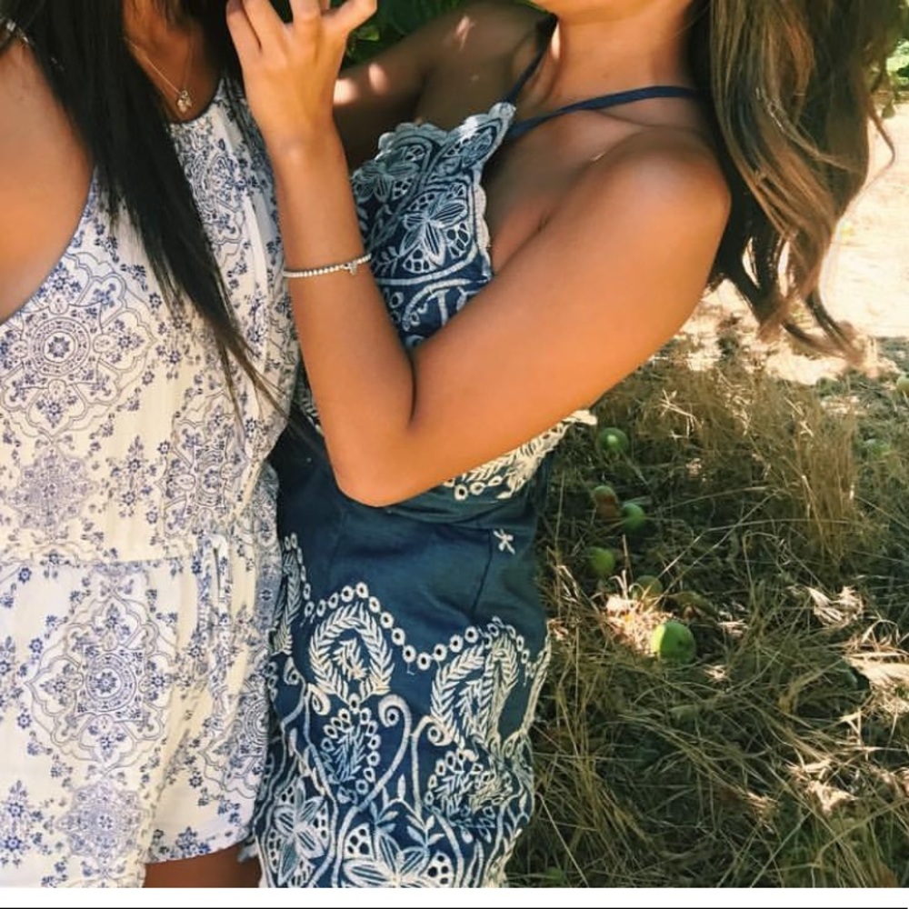 White/Blue romper